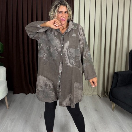 Maya Gömlek Tunik Kahve