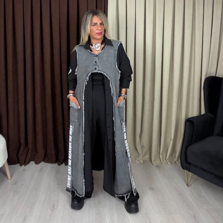 Zelva Kot Detaylı Elbise Siyah
