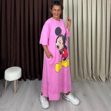 Bonbon Mikili Elbise Pembe
