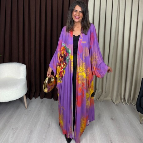 Safira Tasarım Kimono Frida Mor