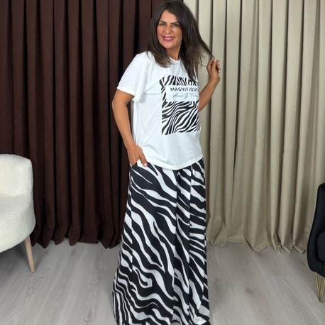 Viore Takım Zebra Desenli