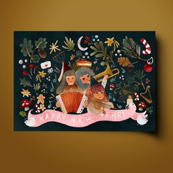 Set 2 | Kartpostal | 'Happy New Year'