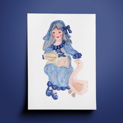 Kart Baskı | 'Blauw Girl i'