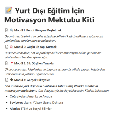  Yurt Dışı Eğitim İçin Motivasyon Mektubu Kiti (10 Kabul Almış Örnekle)