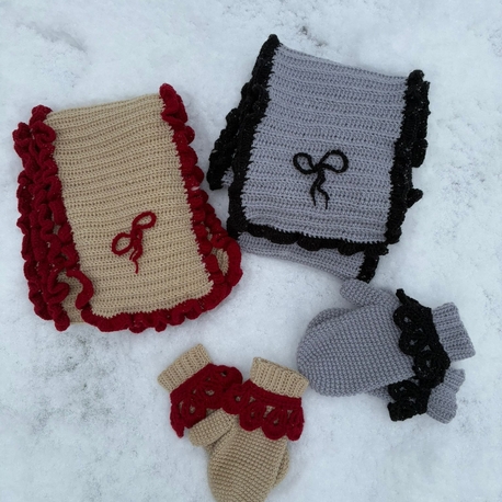 fırfırlı atkı eldiven❄️