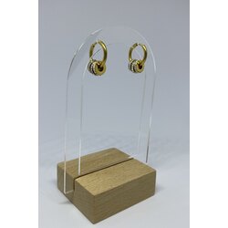 ZİRKON SİLİNDİR SALLANTILI GOLD HALKA ÇELİK KÜPE