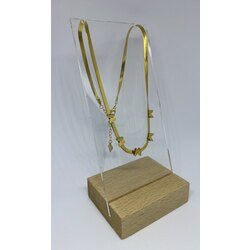 İTALYAN TASARIM SİMLİ GOLD SIRA KELEBEKLER ÇELİK KOLYE 45 CM