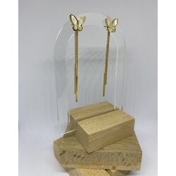 GOLD LİNE SEDEF KANATLI KELEBEK ÇELİK KÜPE