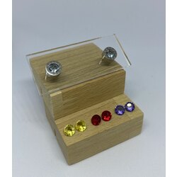 RENKLİ TAŞLI SİLVER ÇELİK KÜPE