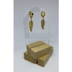 GOLD SALLANTILI TÜY ÇELİK KÜPE