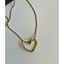 Kalp düğüm kolye çelik Gold