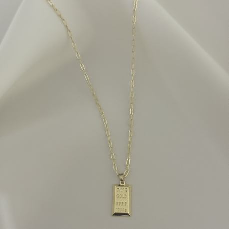 Gold Ataç Zincir Külçe Kolye