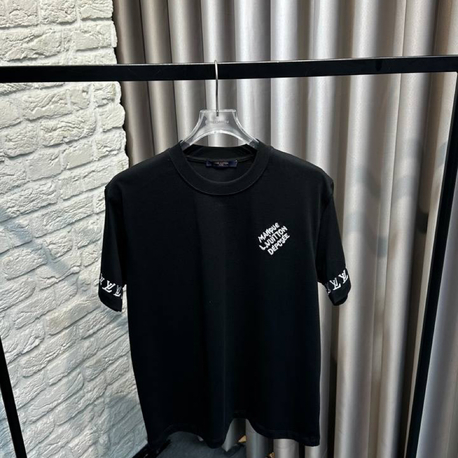 LV Siyah Pamuklu T-Shirt
