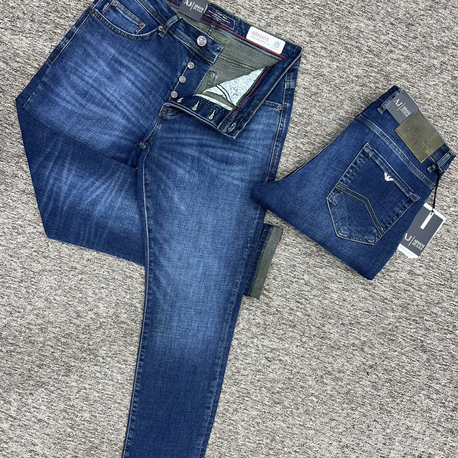 ARMANI JEAN Green Washed Blue Denim