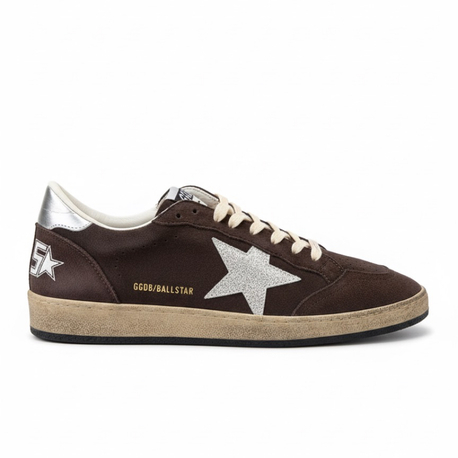 Golden Goose Ballstar Brown Suede Shimmer Star
