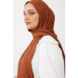Parlak Jakar G Desen Tarçın Rengi Şal