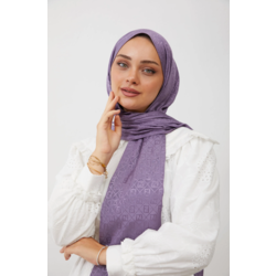 Parlak Jakar F Desen Lila Şal