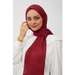 Parlak Jakar F Desen Bordo Şal