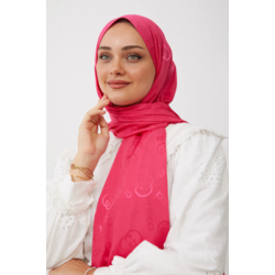 Parlak Jakar G Desen Fuşya Şal