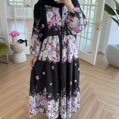 YENİ SEZON ÇİÇEK DESENLİ MANGO KUMAŞ ELBİSE
