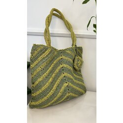 Asimetrik desen omuz çantası 