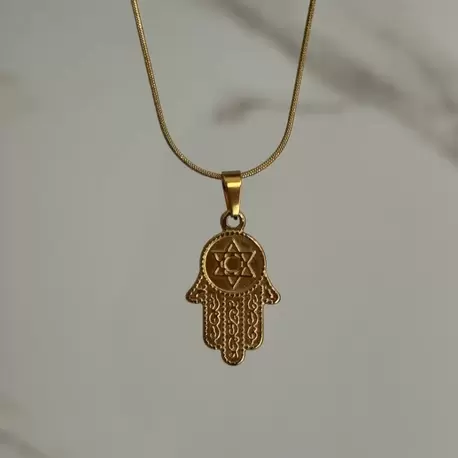Çelik Hamsa Kolye