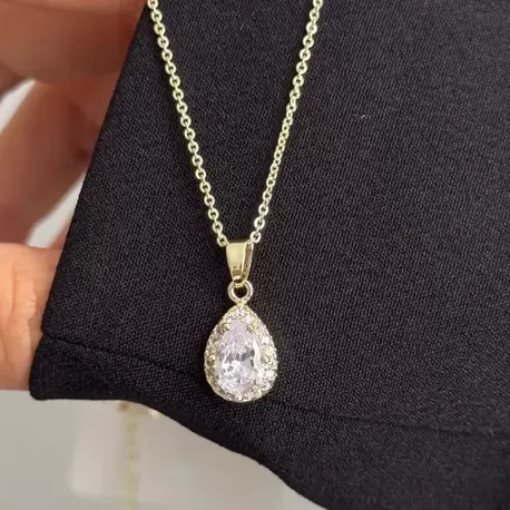 Gold Damla Taş Kolye