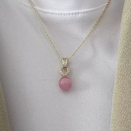 Gold Pembe Taş Kolye
