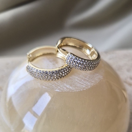 VIP 14 K Zirkon Taşlı Halka Küpe
