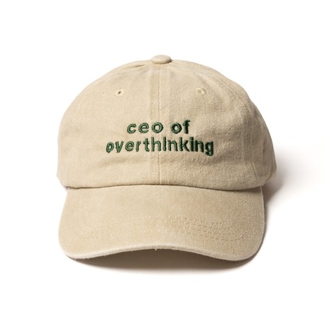Yazı Nakışlı Şapka Pamuk Kumaşlı ve Ceo of Overthinking Sloganlı Şapka 