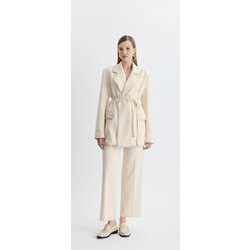 DÜĞME İŞLEMELİ TASARIM BLAZER TAKIM - TAŞ