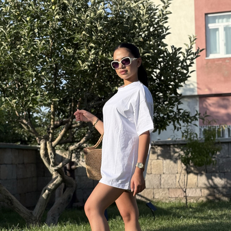 Beyaz oversize tshirt