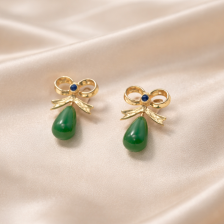 Verde Ribbon Jade Earrings