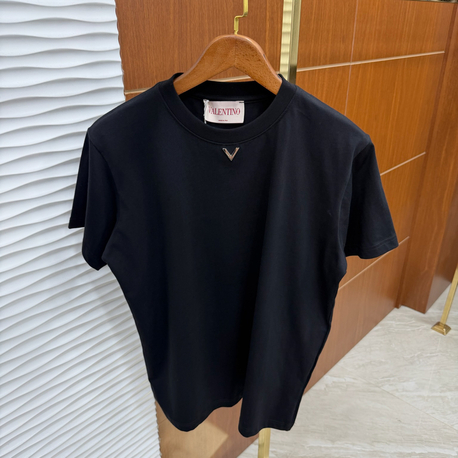 Valentino V Logo Siyah İthal Tişört