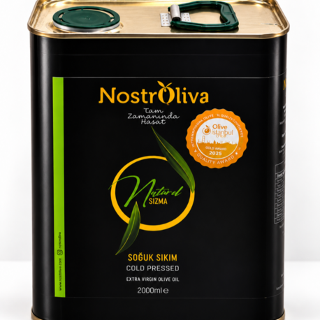 Altın Ödüllü Nostroliva Premium Domat Yeni Mahsul Zeytinyağı tekli  2 lt. S.K.T:11.2028