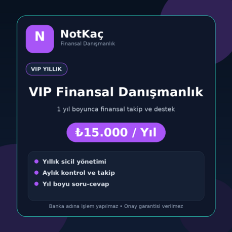 1 Yıllık VIP Finansal Danışmanlık ve Sicil Yönetimi