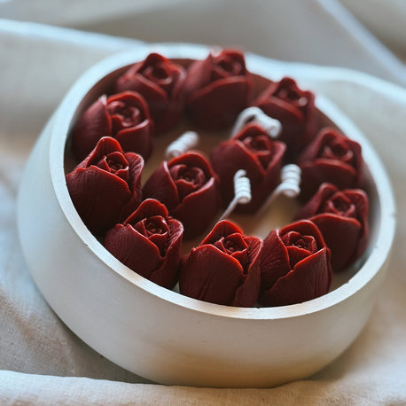 Kırmızı Lale Kasesi Soya Mum