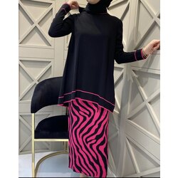 NUSS ZEBRA TAKIM SİYAH-FUŞYA