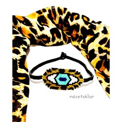 leopar desenli nazar bileklik