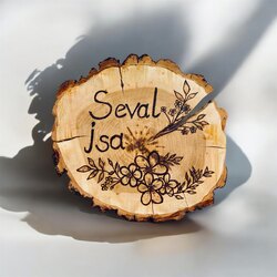 Kişiye Özel Ahşap Kütük Masaüstü Isimlik