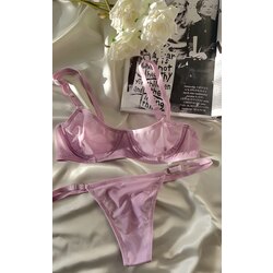 Lila destekli tül bra set