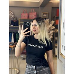Siyah ck baskılı tişört