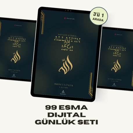 99 Esma Günlüğü – Manevi Tefekkür ve Yazma Günlüğü | 3'lü Set