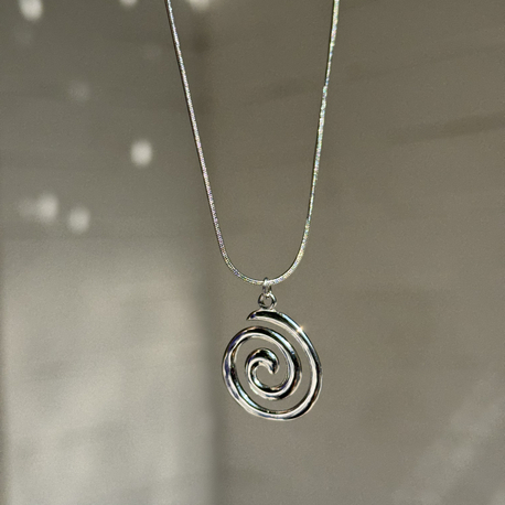 Spiral kolye silver l Çelik