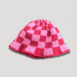 dama desenli çilek bucket şapka (ön sipariş) 