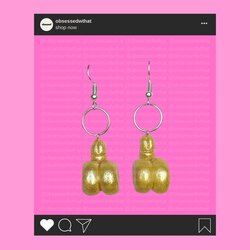GOLD PENIS EARRINGSᴺᴱᵂ