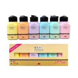 artdeco 6 lı akrilik boya pastel renkler