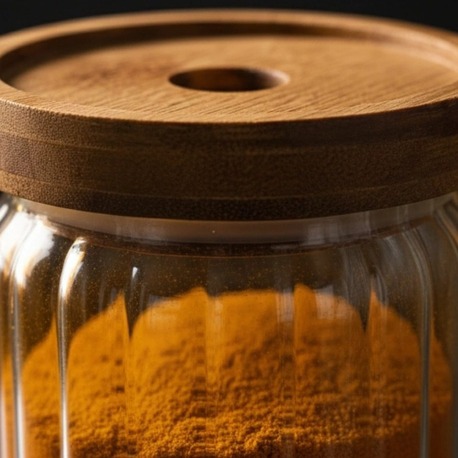 Balsa 1000 ml Akasya Kapaklı Cam Yuvarlak Kavanoz – Baharat & Erzak Saklama Kabı