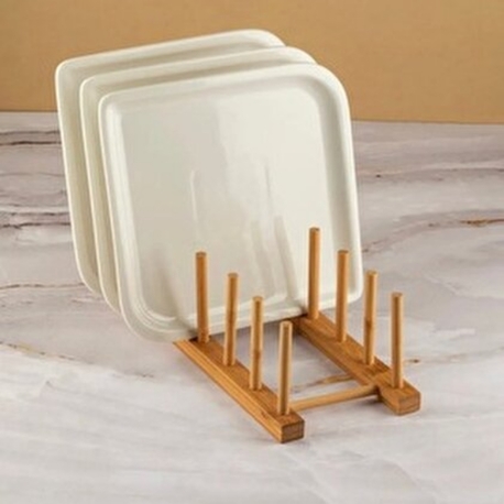 Bambu Tabak Rafı- Bambu Tencere Kapağı Stamdı-Kitaplık ve Organizer Standı