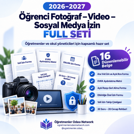 2026-2027 ÖĞRENCİ FOTOĞRAF - VİDEO - SOSYAL MEDYA İZİN FULL SETİ